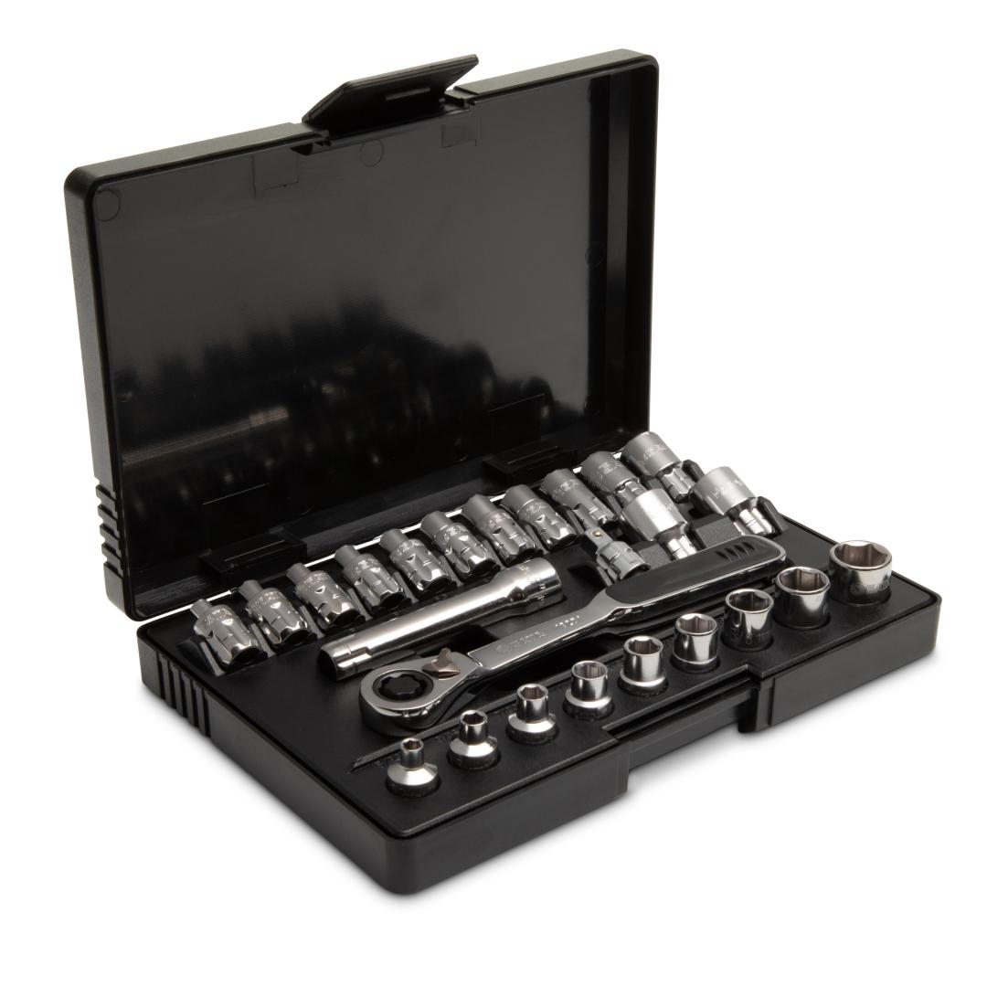 25 Pc. 1/4” Drive 6 Point Metric/SAE Pass-Thru Socket Set - SATA