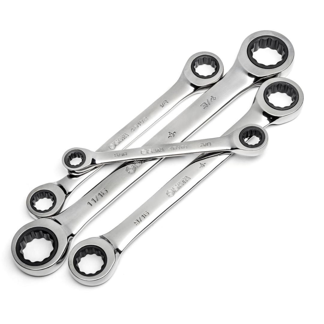 4 Pc. SAE Double Box Ratcheting Wrench Set - SATA