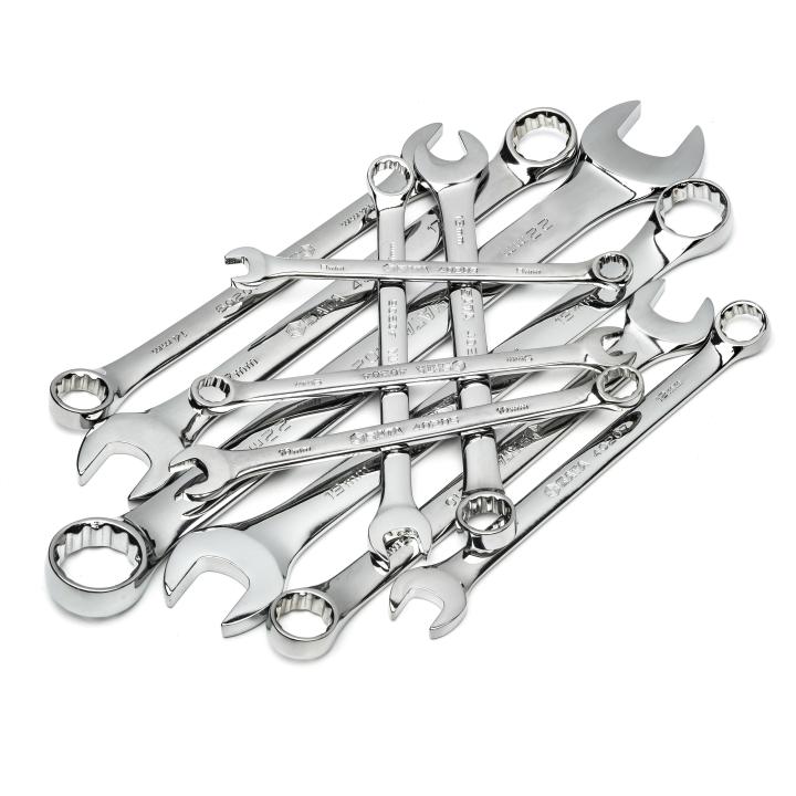 Image of 11 Pc. Metric Mirror Combination Wrench Set - SATA