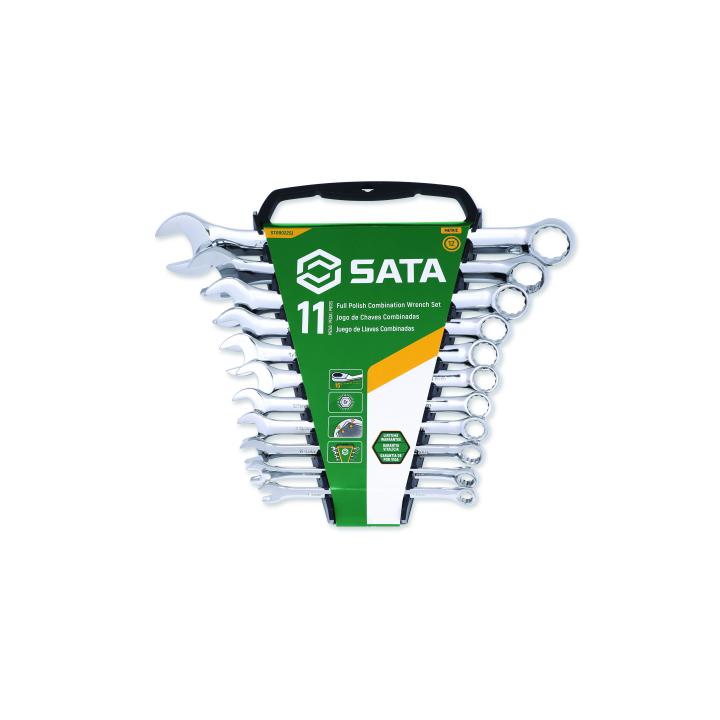 Image of 11 Pc. Metric Mirror Combination Wrench Set - SATA