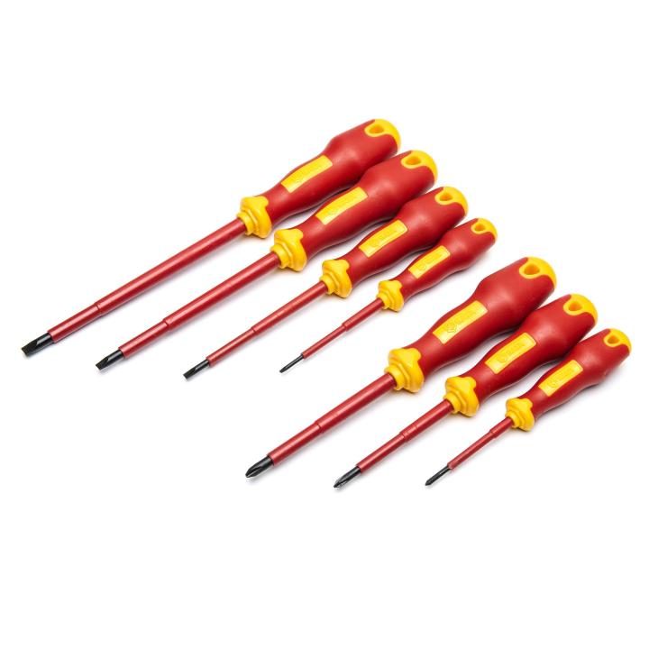 Image of 7 Pc. T-Series VDE Insulated Cushion Grip Screwdriver Set - SATA