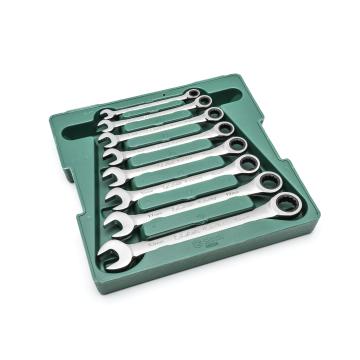 Image of 8 Pc. 12 Point Metric Combination Ratcheting Wrench Set - SATA