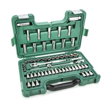 Image of 60 Pc. 3/8" Drive 72-Tooth 6 Point Metric Socket Set - SATA