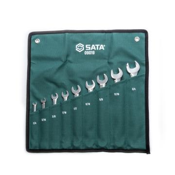 Image of 9 Pc. 12 Point SAE Combination Wrench Set - SATA