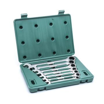 Image of 7 Pc. 12 Point SAE Double Ratcheting Combination Wrench Set - SATA